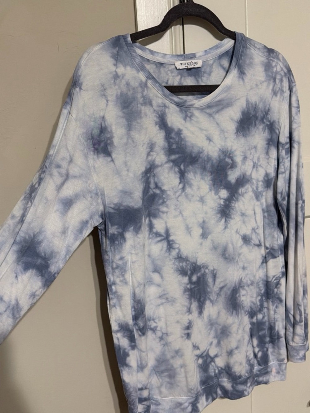 Workshop Republic Clothing Blue & White Tie-Dye Long Sleeve Sweatshirt